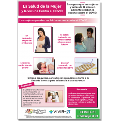 COVID #19: La Salud de la Mujer y la Vacuna Contra el COVID --- It is safe for women and girls 12 and up to receive the COVID vaccine.