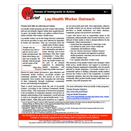 Lay-Health Worker Outreach Brief Lay-Health Worker Outreach Brief