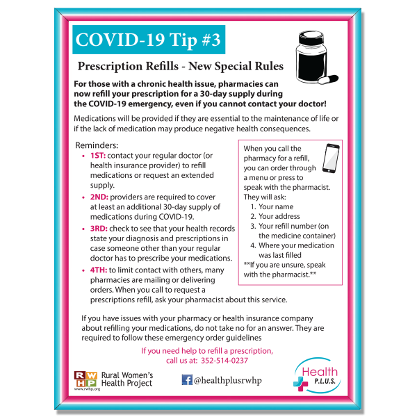 COVID #3: Rellenar Recetas Medicas --- Prescription Refills