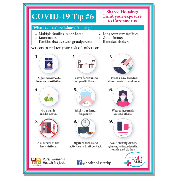COVID #6: Vivienda Compartida: Limite exponerse al Coronavirus --- Shared Housing: Limit your exposure to Coronavirus
